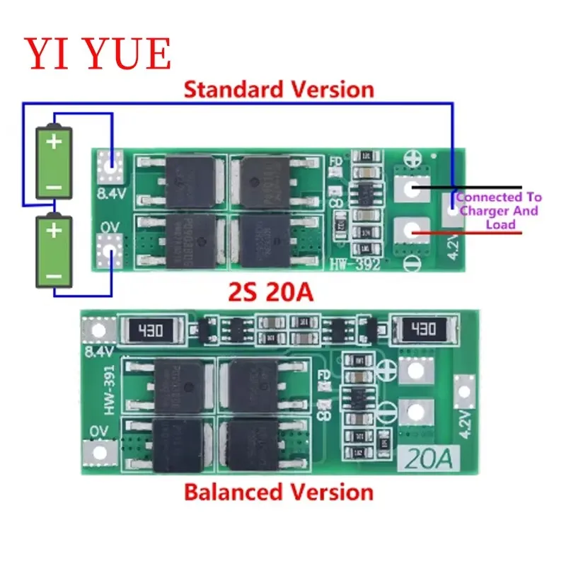 2S 20A 7,4V 8,4 V 18650 Lítium na ochranu batérií/BMS štandard/vyváženie pre domácich majstrov