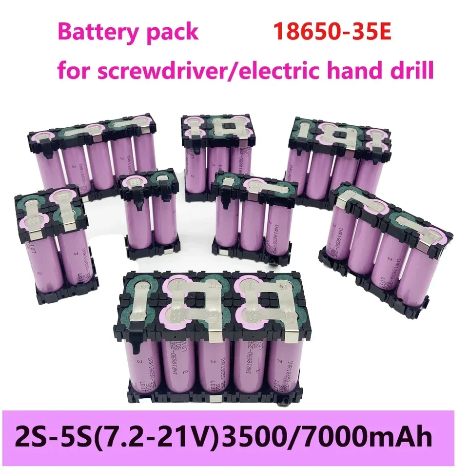 2S1P 3S2P 4S1P ~ 5S2P 6S2P 18650-35E Batéria Vlastné 18650-35E Zváranie batérie 3500 mAh / 7000 mAh batérií 7.4 V až 25,2 V
