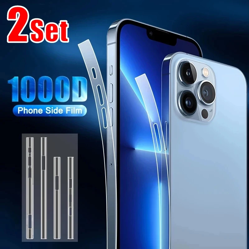 2sety Telefón číry bočné nálepky pre iPhone 15 plus 14 Pro Max 13 12 12 Mini Ultra tenké hranice TPU Hydrogel Film Frame Protector
