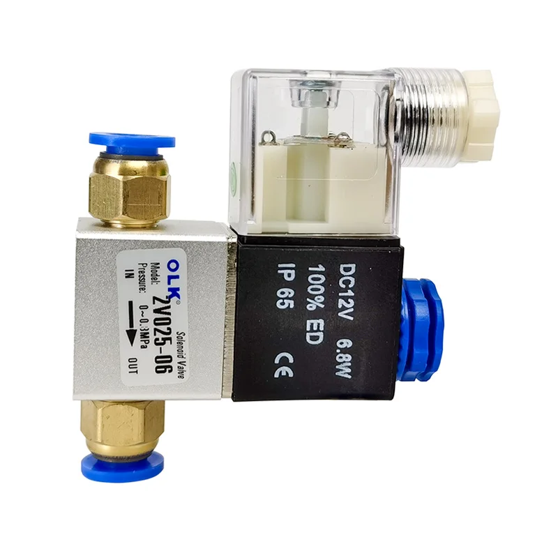 2v025-06/08 solenoidový ventil 12v 24v 110V 220V plynný ventilový ventil solenoidu Normálne uzavretý