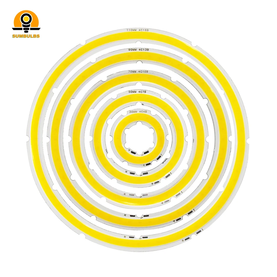 2W-12W Angel Eyes Cob Light Source Ročný tvar 12V DC 20 mm-120 mm prsteň LED čip studeného teplého bieleho svetla Zdroj pre domácich majstrov