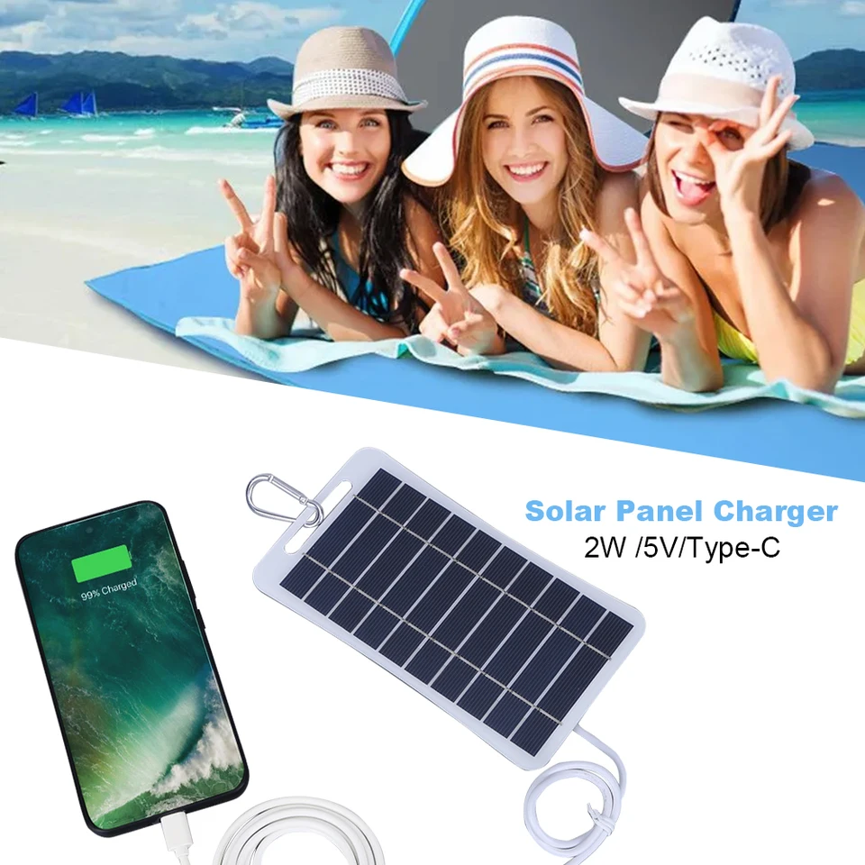 2W 5V prenosný solárny panel USB batériu nabíjačka malá elektráreň nepremokavá telefónna banka pre kempingové batohovanie turistiky