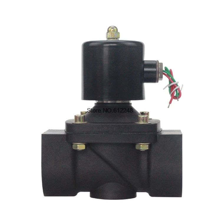 2W DN15 DN20 DN25 DN32 Plastový solenoidný ventil Vodný ventil N/C Vzduchový olej plynný 2W-320-32 12V 24V 220V Elektromagnetický ventil