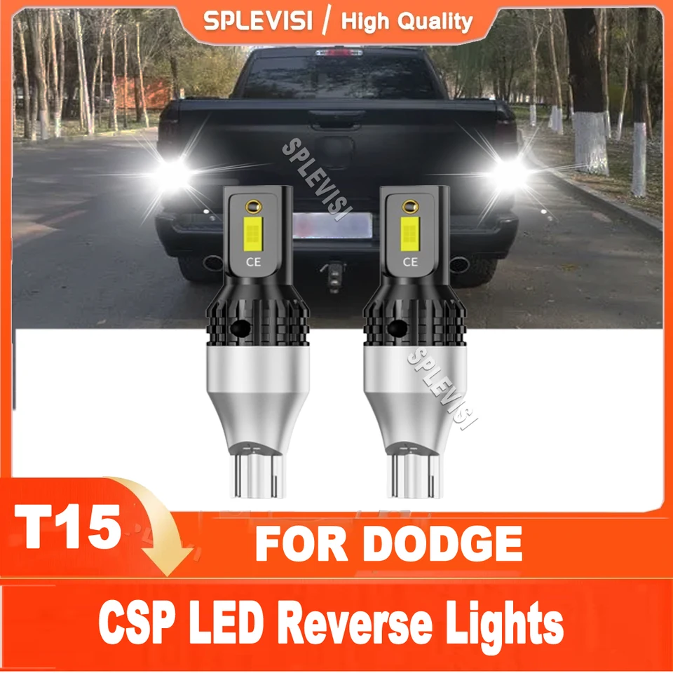 2x 6000K biela 12V T15 W16W CSP LED reverzná záložná žiarovka Fit Fit for Dodge Nitro Avenger Durango Charger Ram 1500 2500 3500