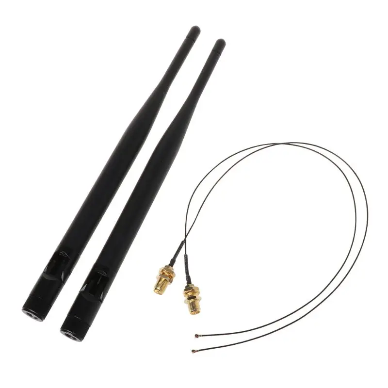 2x 6dbi M.2 Ipex MHF4 U.FL kábel na RP-SMA WIFI anténny signálny kábel pre Intel AC 9260 9560 8265 8260 7265 7260 NG-FFF M.2 6H