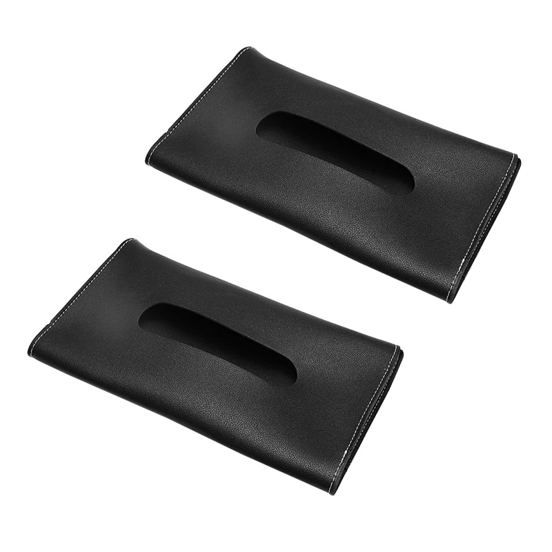 2x autá Tissue Box Sety Sety Car Sun Visor Pu Leather Tissue Box Držiteľ automobilového držiaka pre tkanivo pre autá čierne