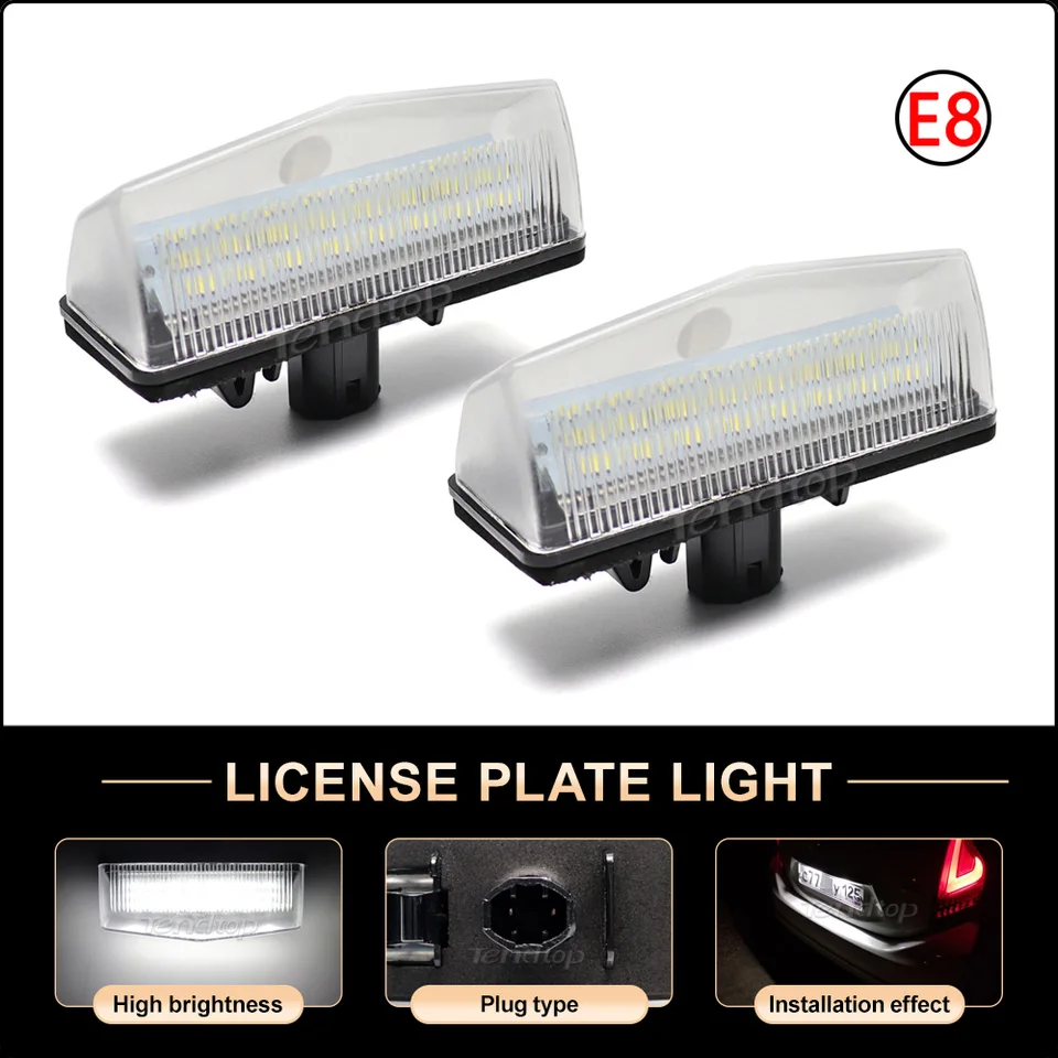 2x Biela LED LED ŠPZ