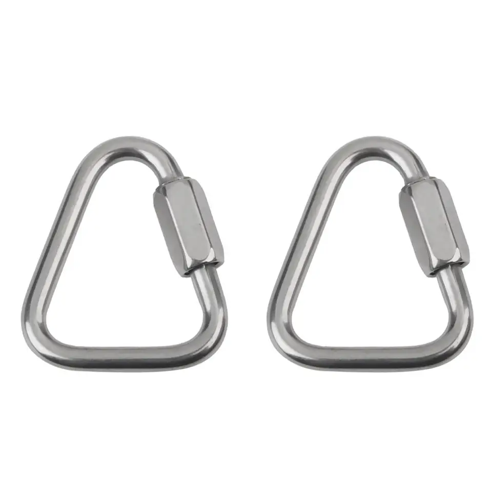 2x Carabiner Carabiner z nehrdzavejúcej ocele na lezenie horského trojuholníka