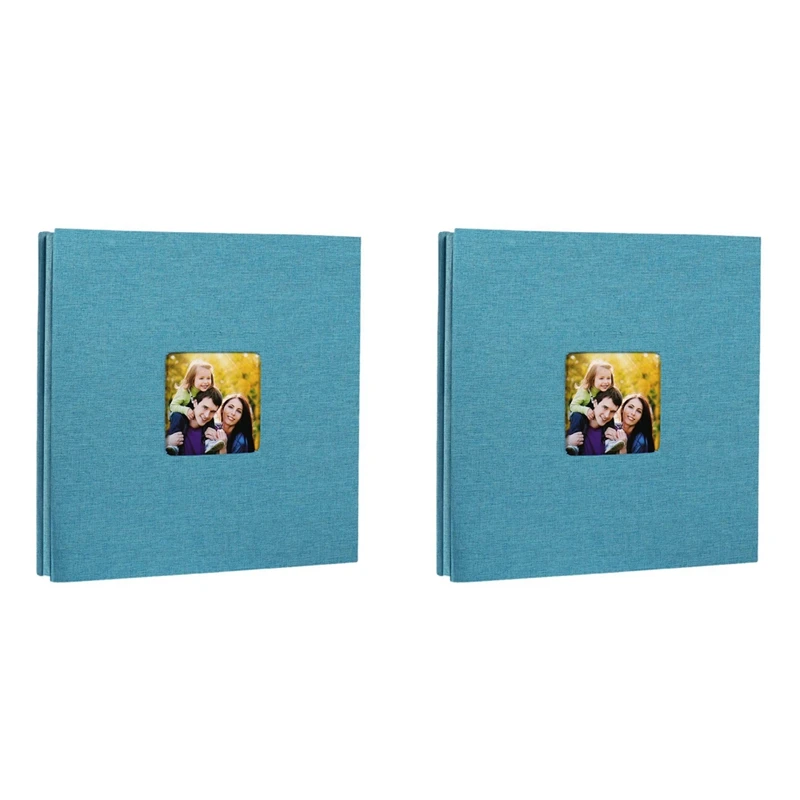 2x fotoalbum Self Adhesive Scrapbook pre svadbu/rodinu/milenci ľanové obal