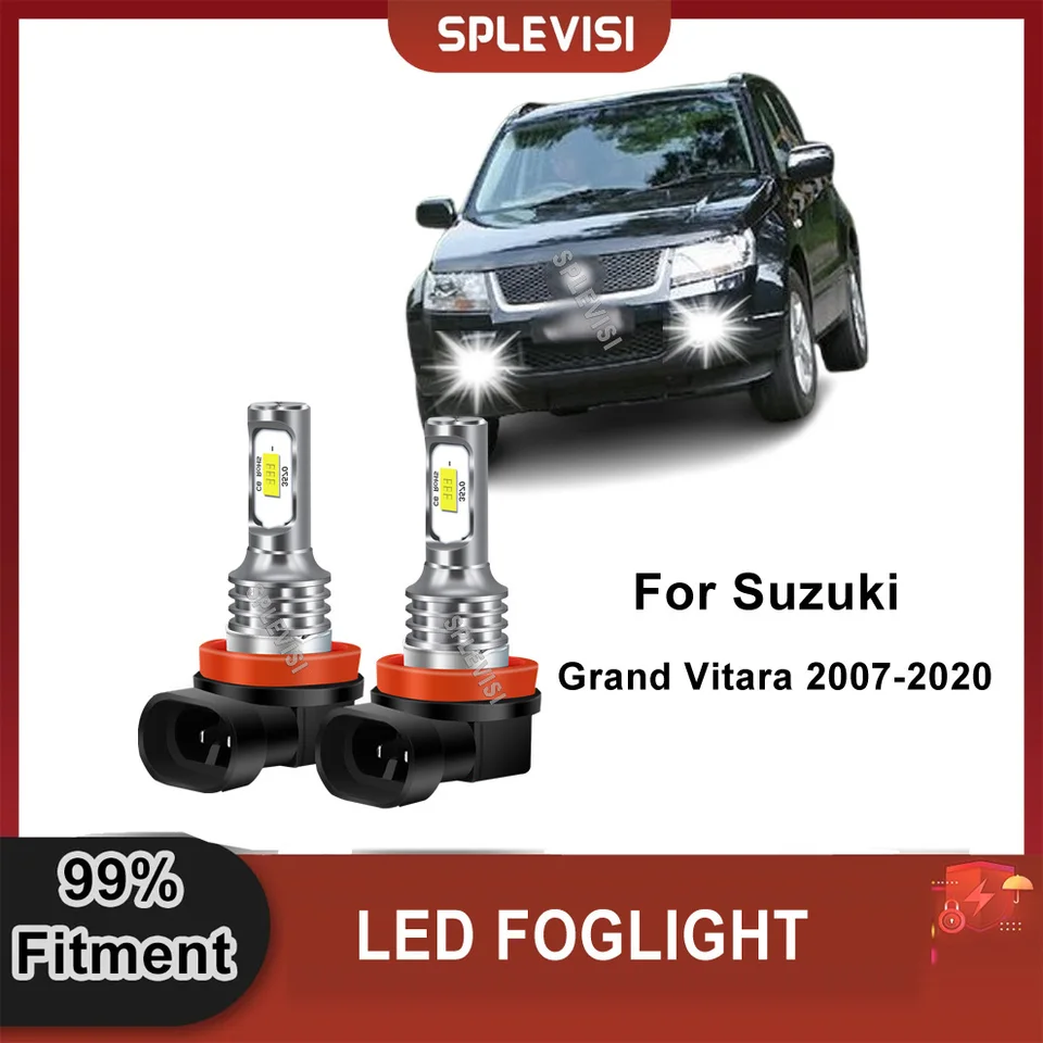 2x H11 711 Automobil LED Foglight Super White Compatiouble pre Suzuki Grand Vitara 2007-2020 Jimny 2005-2017 Swift MK3 MK4 MK5 2005-2020