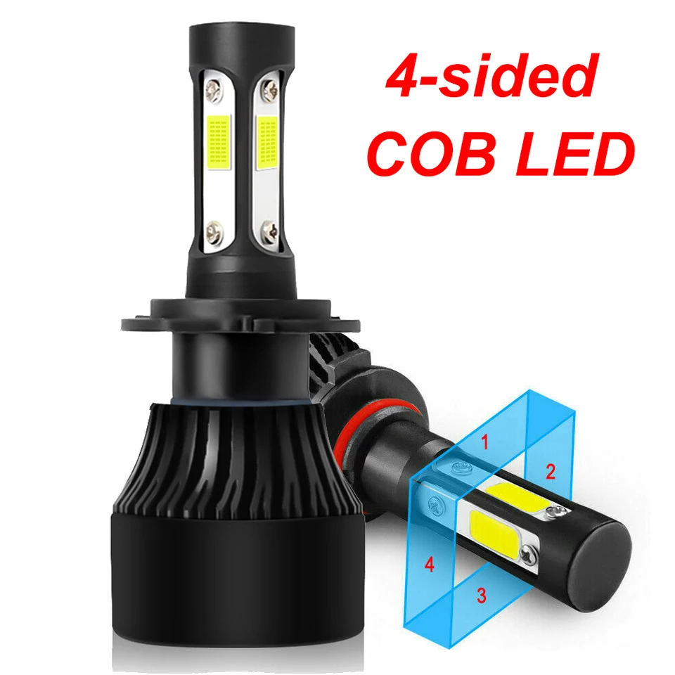 2x H4 H7 H11 H8 H9 H13 HB3 9005 HB4 9006 9004 9007 4 strany COB LED žiarovka Automatické svetlomet Automatické svetlo svetla LED LED pre auto pre auto