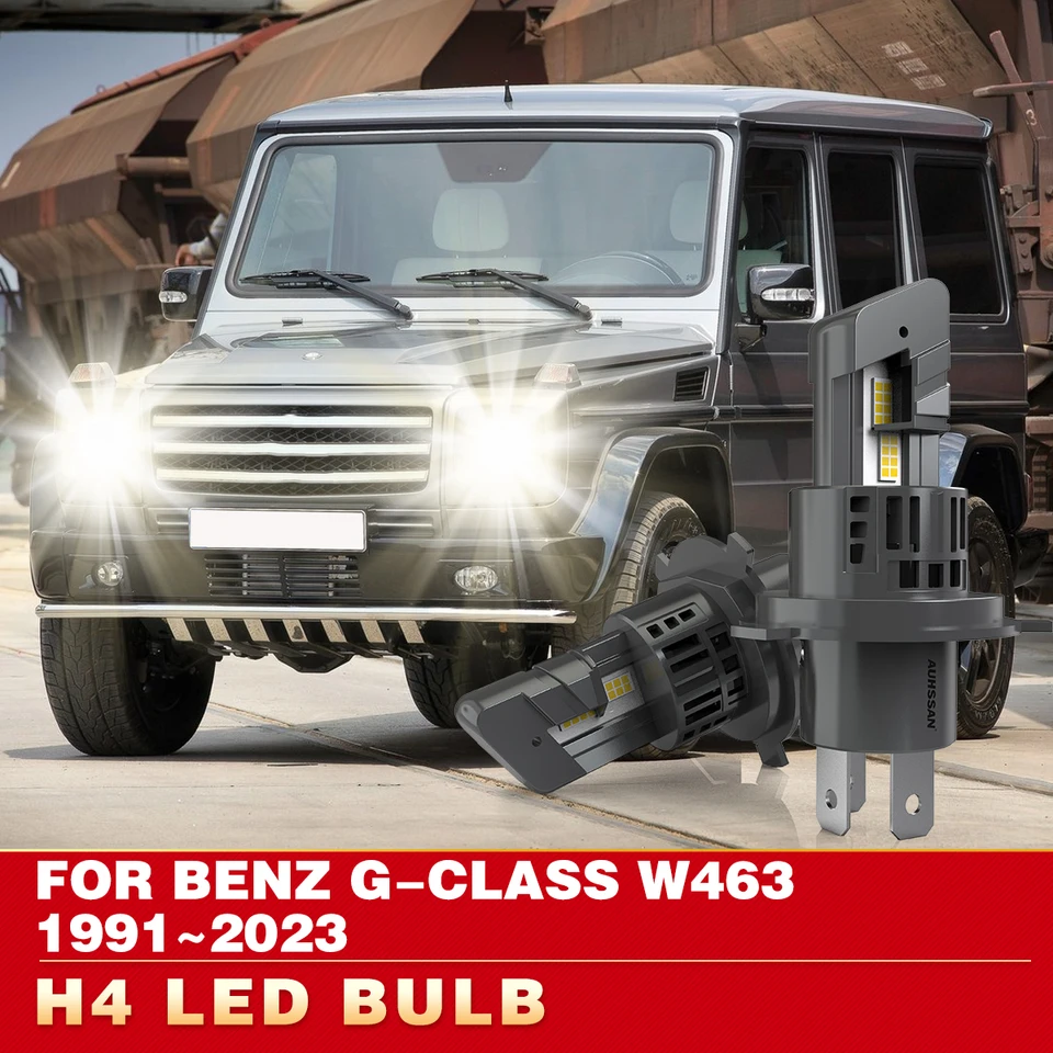 2x H4 LED žiarovka CANBUS Svietiteľka 24000LM HIGH LOW LEAM FOG Light White White White White s Super Bright pre ventilátor pre Benz G-triedu W463 1991 ~ 2023