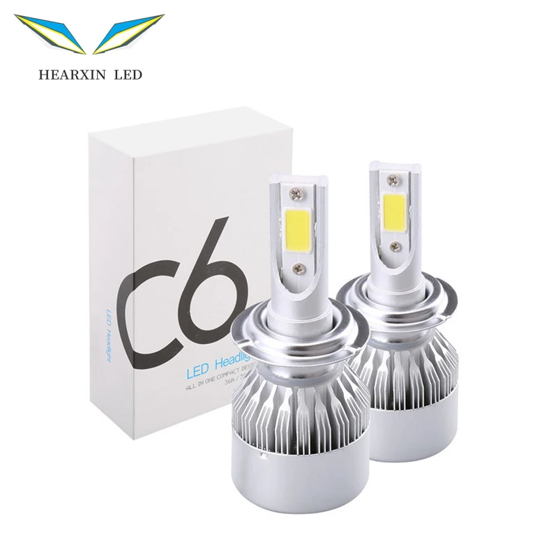 2x H7 LED H11 H4 HI/LO H1 H3 H8 HB1 HB3 HB4 HB5 HIR2 H13 H27 9005 9006 Žiara