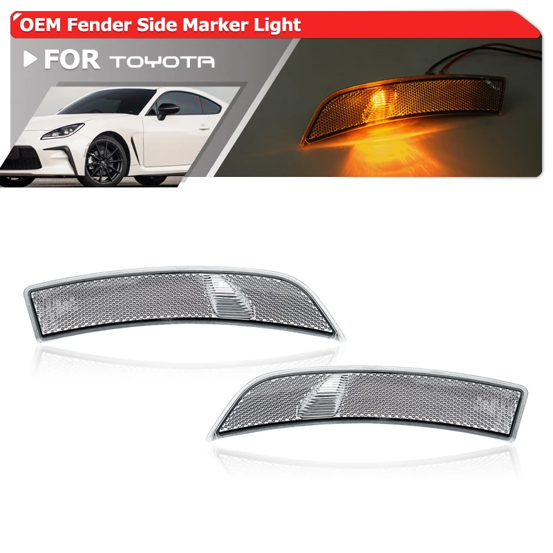 2x JDM štýl pre Toyota GR86 ZN8 pre Subaru BRZ ZD8 2022+ Bumper LED Fender Fender Flares Side Marker Lights Automatické otočenie signálu Blinkers