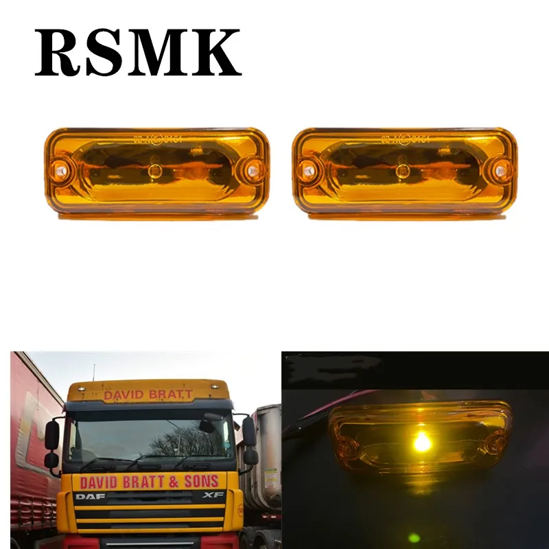 2x LED biele jantárové svetlá pre kamión DAF DAF XF95 XF105 XF106 XF530 CF85 Sunvisor Lights 1328868/1456470 DAF Sunvisor Light Emark