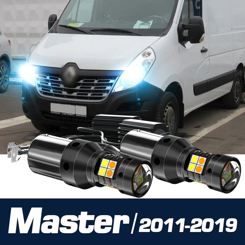 2x LED Dual Mode Turn Signal+Denné bežiace ľahké Canbus Accessories DRL pre Renault Master 2011-2019 2012 2013 2014 2015 2016