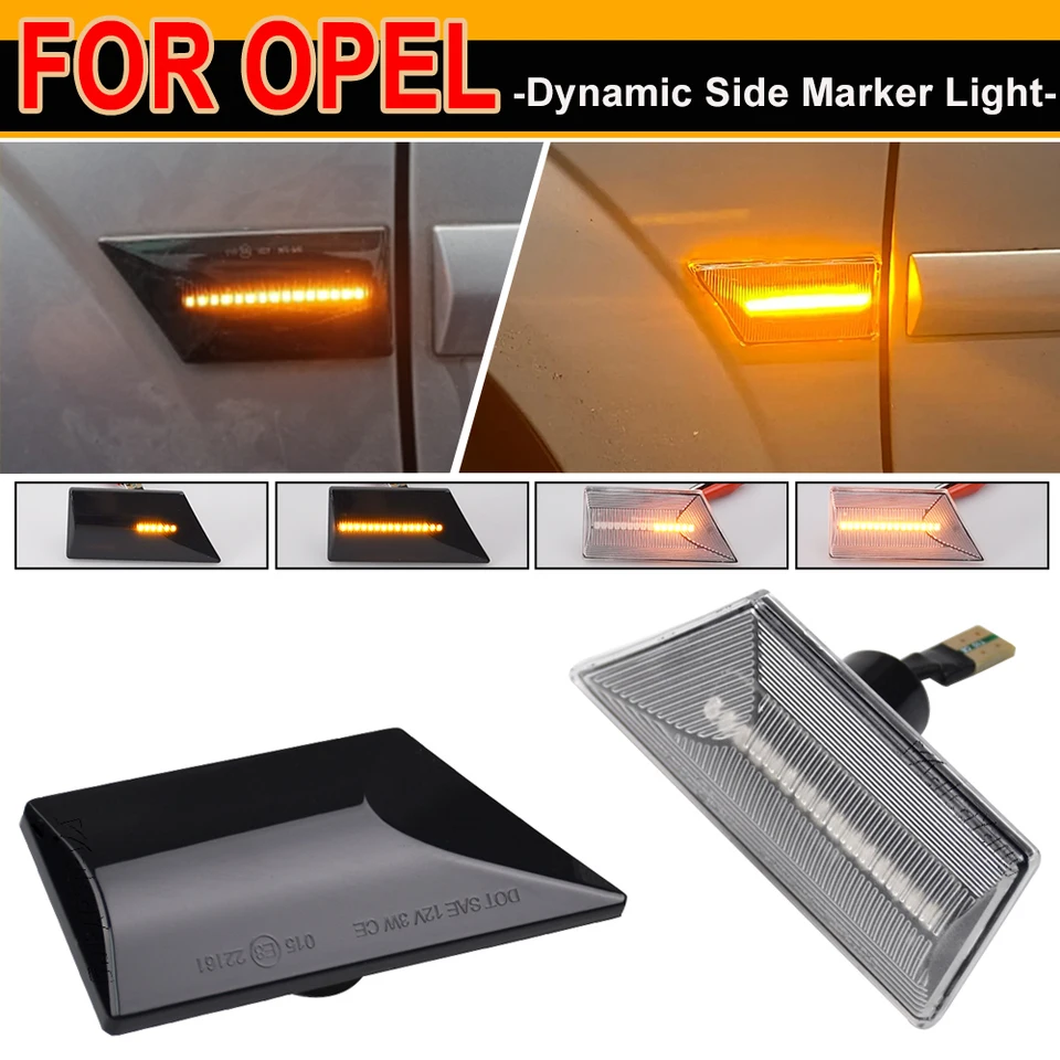 2x LED Dynamický bočný markerový zákrut Signálne svetlo Sekvenčný blinker indikátor pre Opel Vectra C Signum 2003 2004 2005 2006 2007 2008