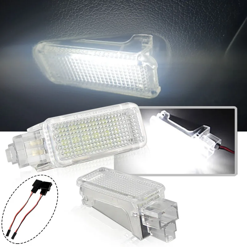 2x LED Footwell pod zdvorilosťou Light Lug Baige Trunk Box Lamps pre Audi A3 S3 A4 S4 RS4 A6 S6 RS6 A5 A2 A2 A1 A8 S8 Q5 Q7 TT R8