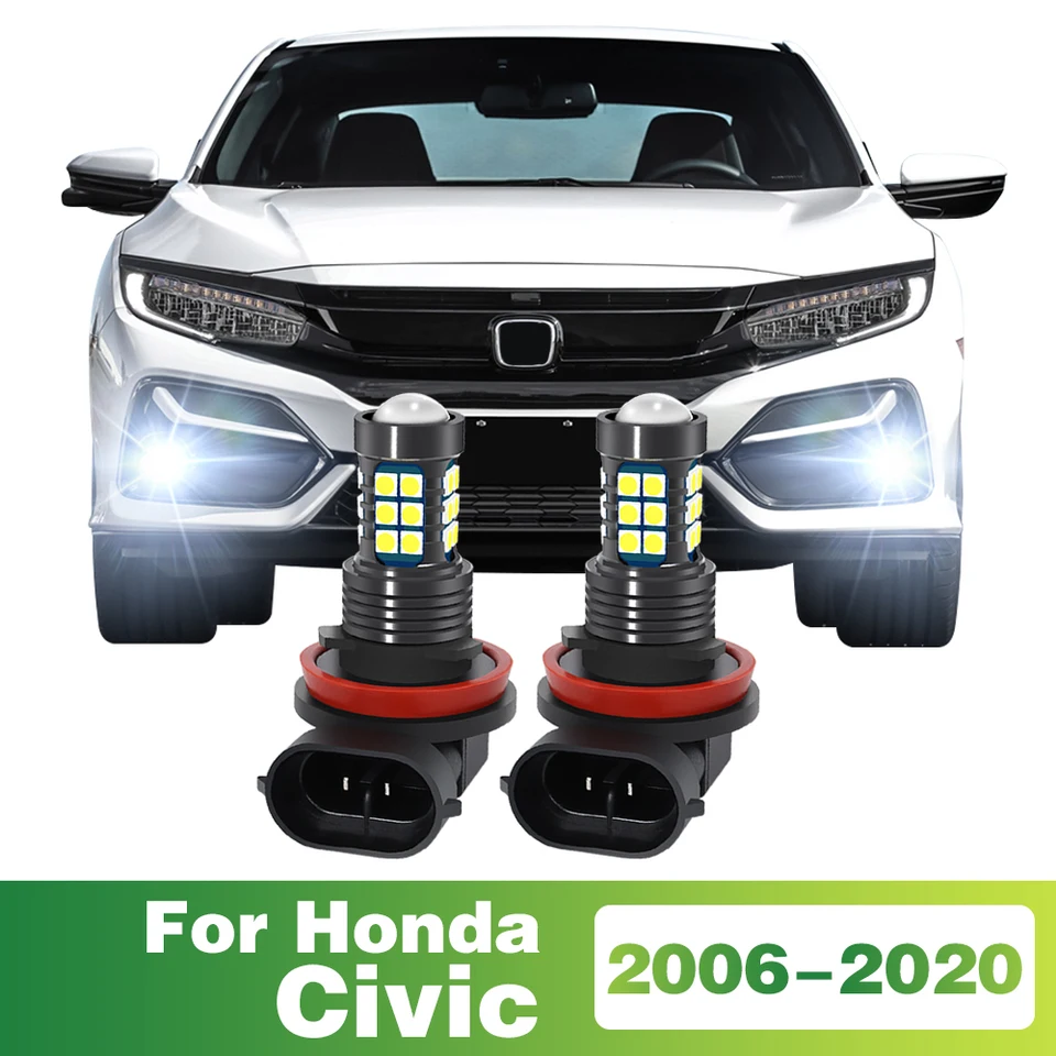 2x LED predná hmlová žiarovka Autrodové svietidlo Žiarovky pre Honda Civic 8. 9. 10. Gen 2006 - 2020 2007 2008 2009 2016 2016 2017 2018