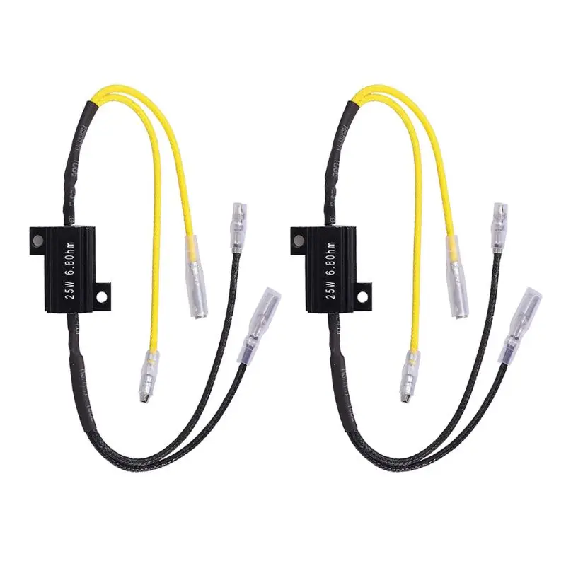 2x Moto odporový odporový rezistorový dekódovací odpor pre mini smerový signál LED Turn Flash bez blikajúce