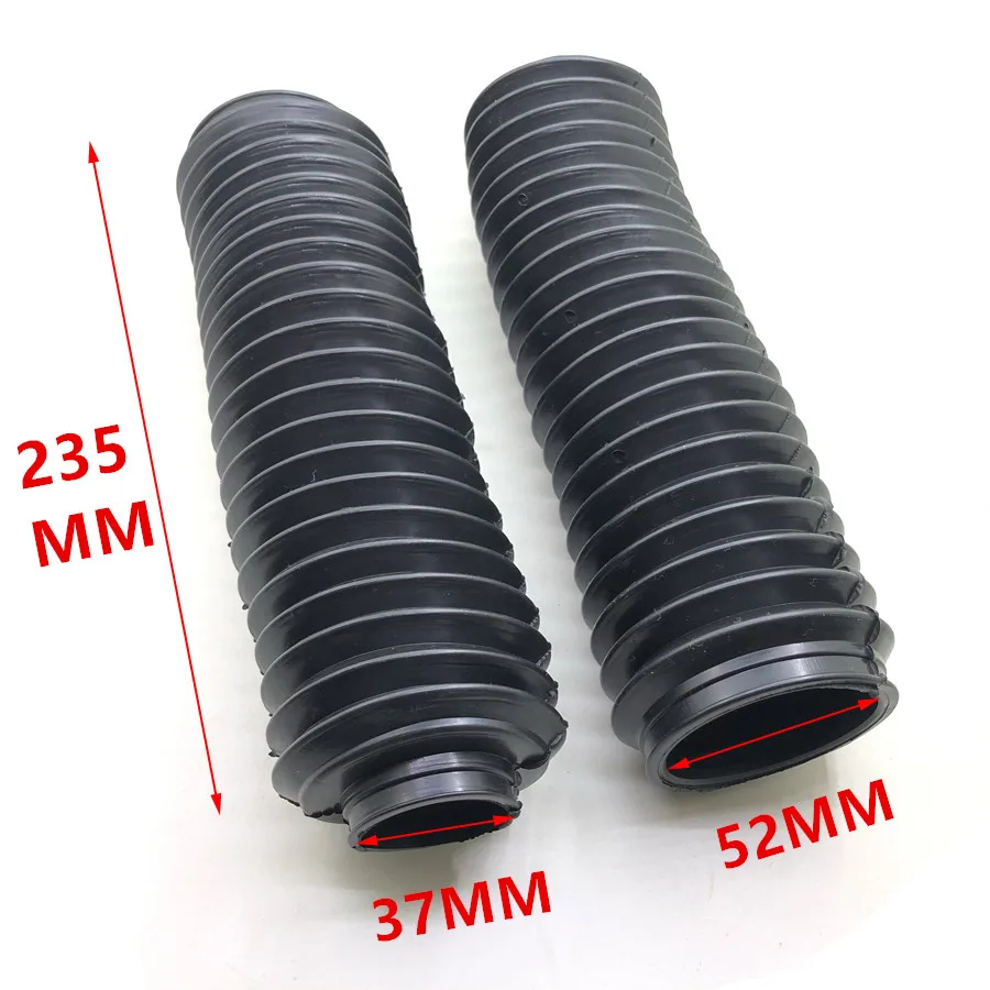 2x motocyklové vidlice gumové gumové topánky Univerzálne motocykle predné vidlice šokový tlmič prachový kryt 37mmx235mm