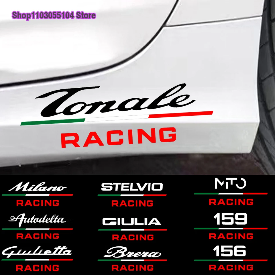 2x Nálepka na telo auta pre Alfa Romeo Racing Mito 147 156 159 166 Giulietta Spider Giulia Stelvio Tonale Brera
