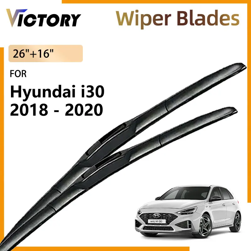 2x pre Hyundai I30 2018 - 2020 2019 Príspevok Príspevok na prírodné gumové stierač čepele Sada čelných skla okenné kefy 26 