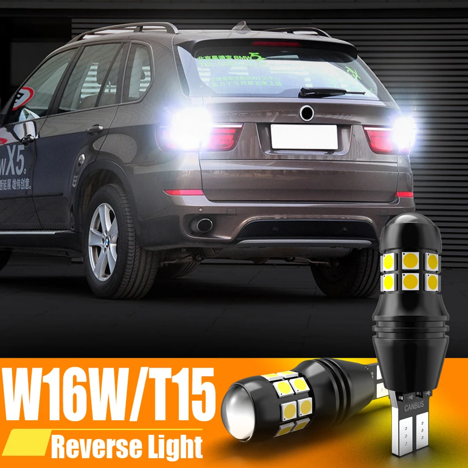 2x T15 W16W Super Bright LED žiarovky Canbus Car Reverzné záložné svetlo pre BMW E60 E90 E91 Ford Fiesta Fusion Focus Mazda 3 5 6 CX-5