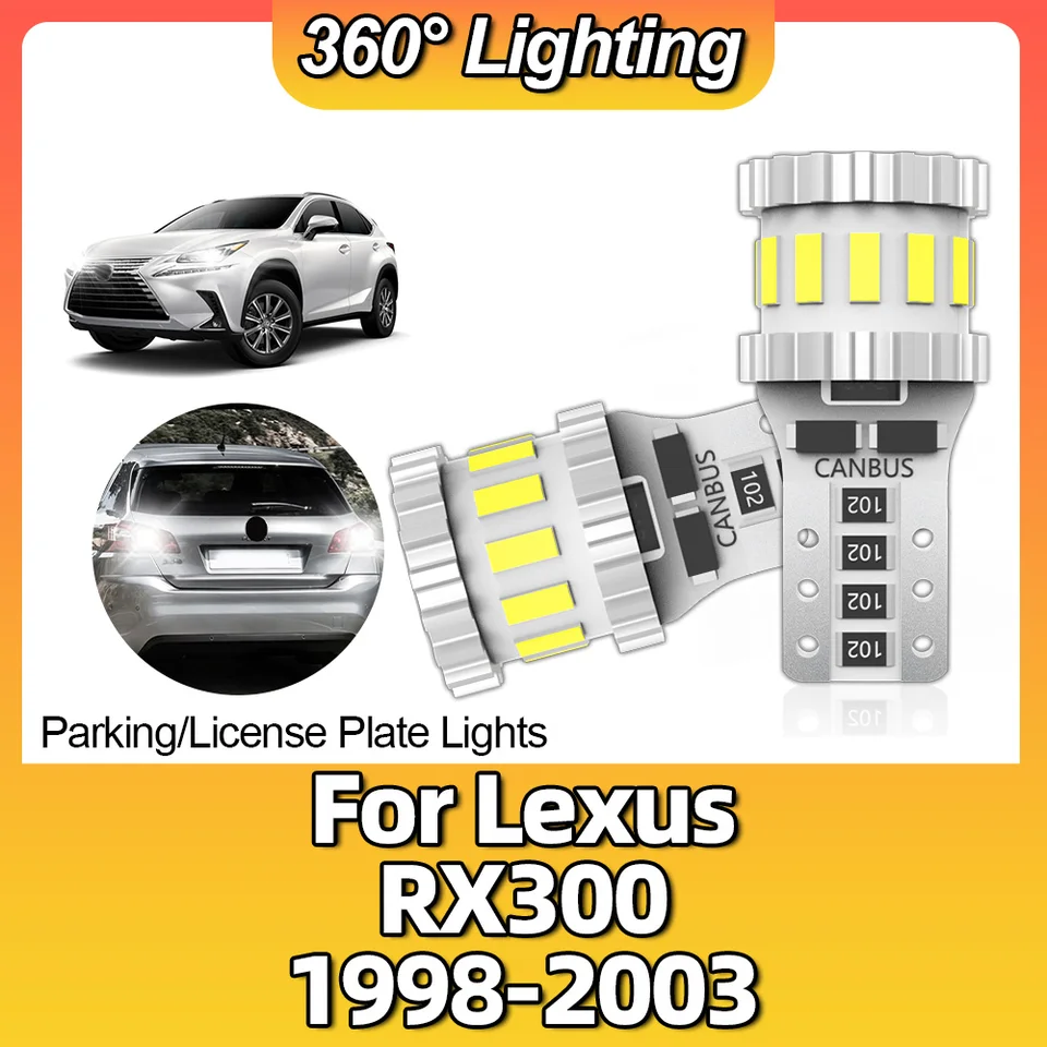 2x W5W 18SMD CAR T10 LED parkovacie poznávacie značky LIVES 194 168 CANBUS pre Lexus RX300 1998 1999 2000 2001 2002 2003 2003 6000k biely