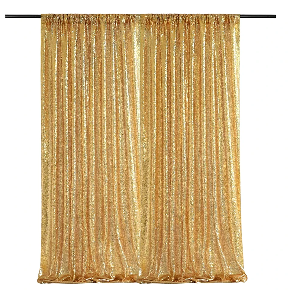 2x8ft iskrivé flitrové závesné záclony ružové zlaté trblietavé záclony