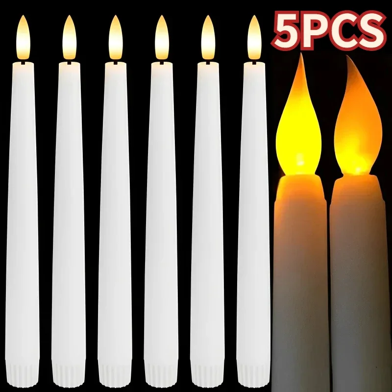 3/11ks dlhá LED sviečka bezplatnená špicatá sviečka svetlo sviečka na narodeniny na narodeniny svadobná večera dekorácia