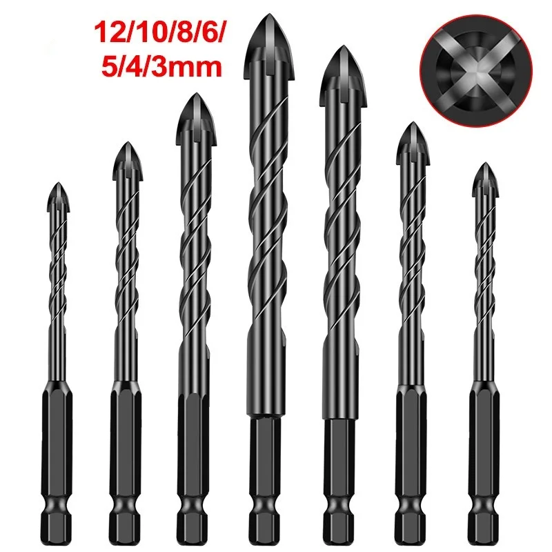 3-12 mm vŕtacie bity nastavené sklenené keramické betónové otvor otvárač tehly Trojuholníka Trojuholníka Bit Tool Súprava Multifunkčné vŕtacie nástroje
