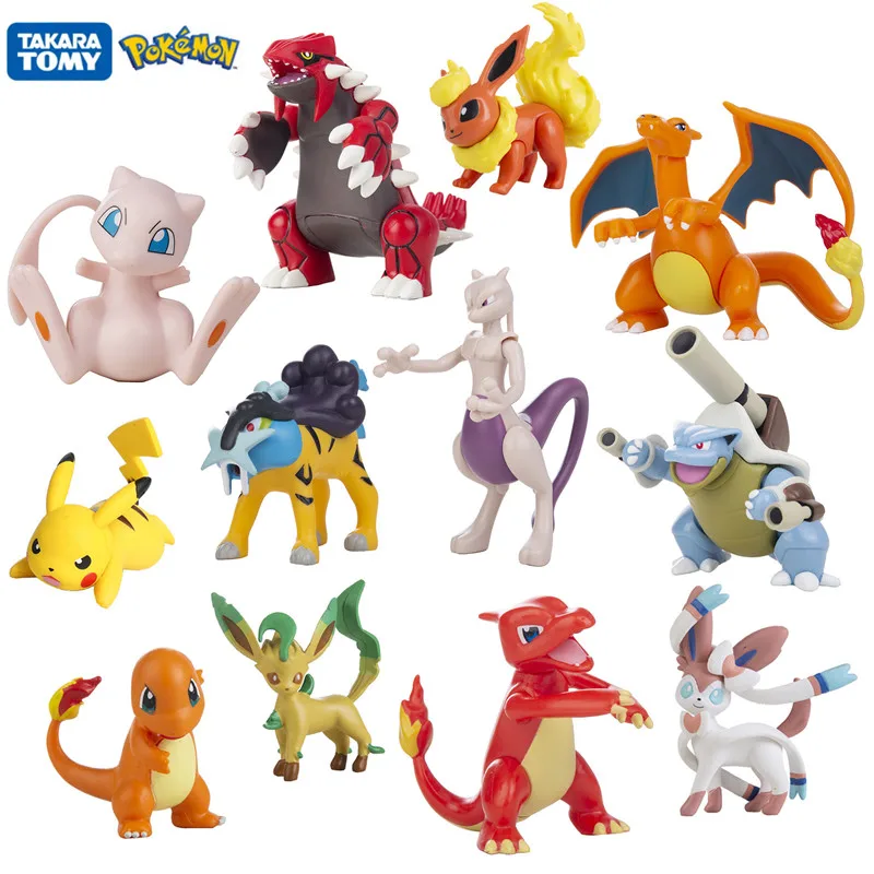 3-13 cm New Pokemon Cartoons Movie Anime postava Pikachu Mewtwo Gurado Blastoise Collection Action Figure Model hračky pre deti darčeky