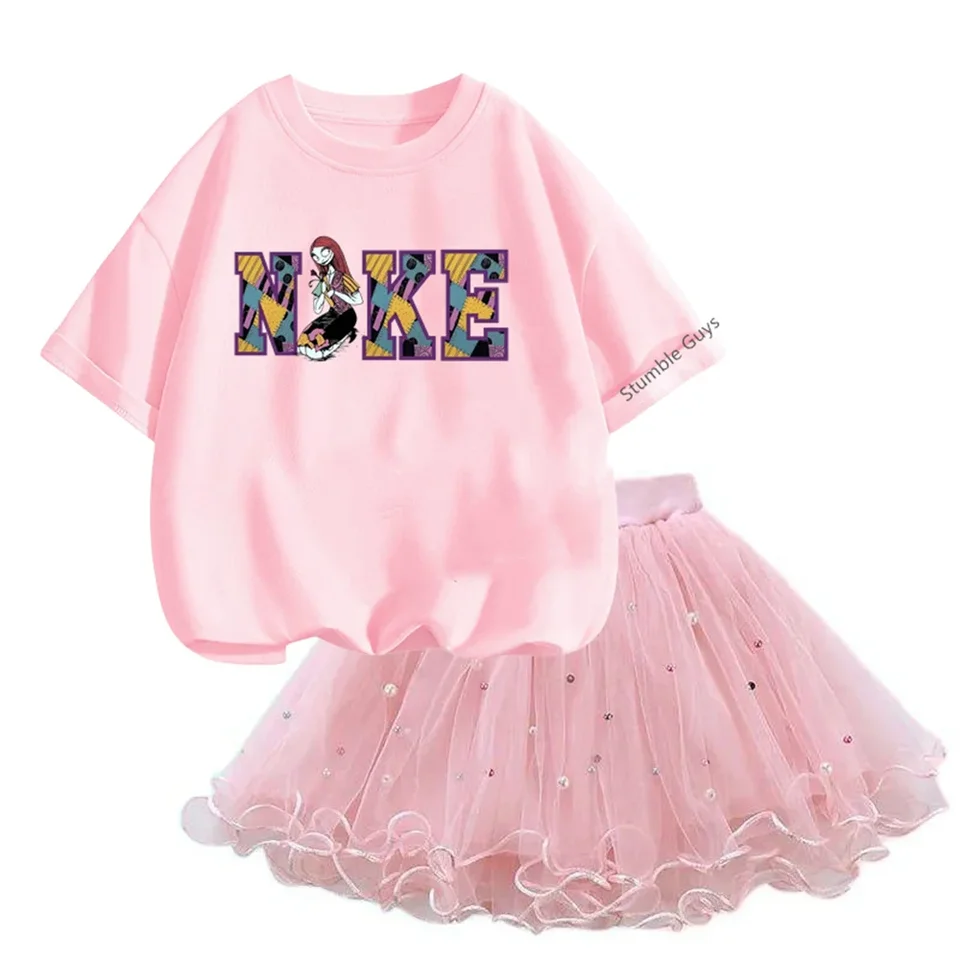 3-14y Girls Corpse Bride Tirk a tutu sukňa sukne 2pcs set pre deti letné deti oblečenie módne dospievajúce oblečenie