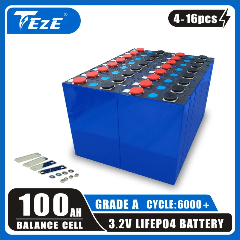 3,2 V 100AH ​​LIFEPO4 Stupeň batérie A DIY 12V 24V 48V pre EV RV Golf CART nabíjateľnú bunkovú DDP DDP