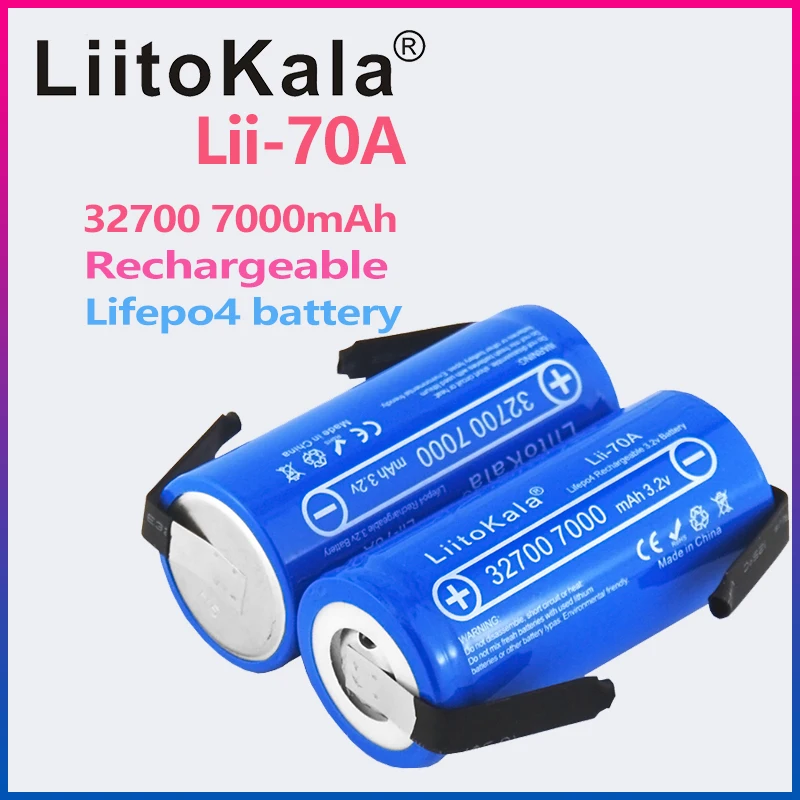 3,2 V liitokala 32700 7000 mAh li-70a LifePo4 batéria 35A Kontinuálny výtok maximálne 55A s vysokou výkonnosťou batérie+niklových listov