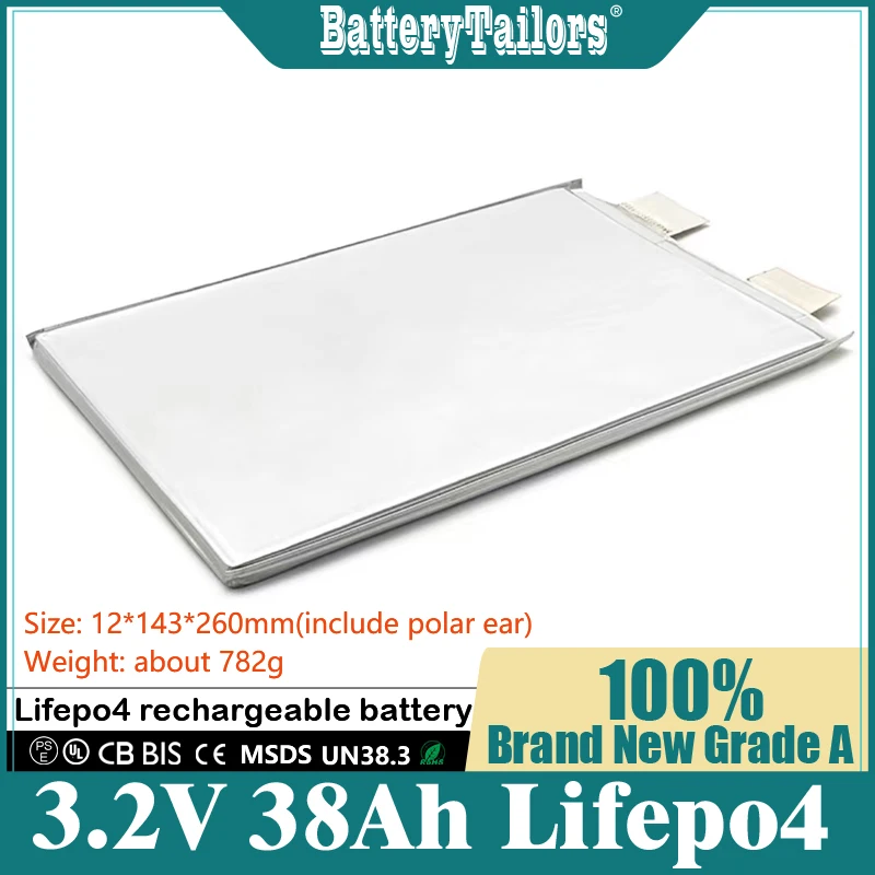 3,2V 38AH 40AH LIFEPO4 Bunky Nabíjateľná lítiová batéria pre DIY 12V 24V 48V 72V 96V 200 A 40AH solárne batérie batérie so solárnym systémom