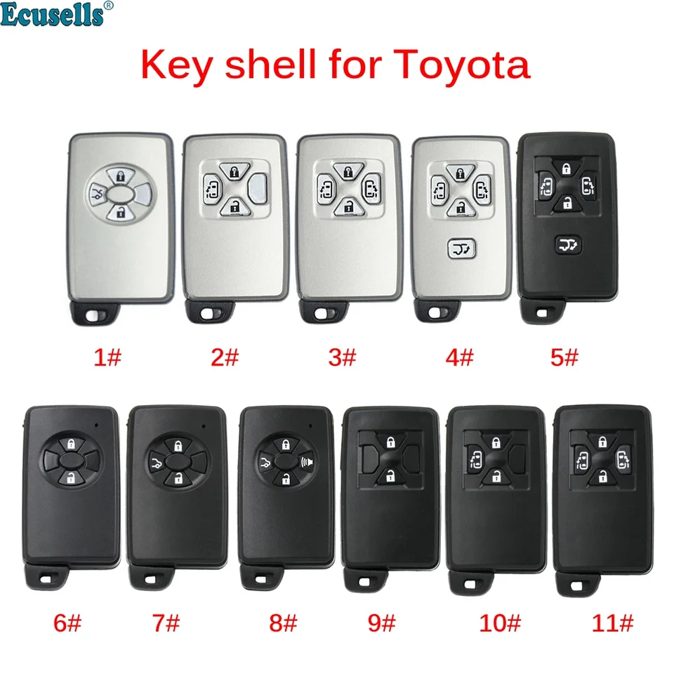 3/3/4/5 tlačidlá diaľkové kľúče shellové puzdro FOB pre Toyota Noah odhada Previa corolla axio spojenec Vios Corolla s kľúčom vložky