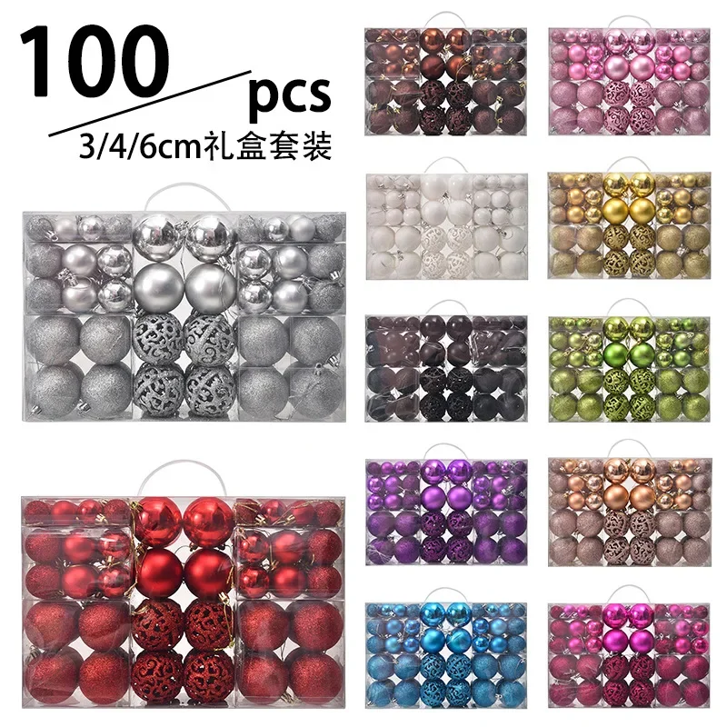 3/4/6 cm 100 pcs vianočné loptové darčeky sada sada vianočných stromček