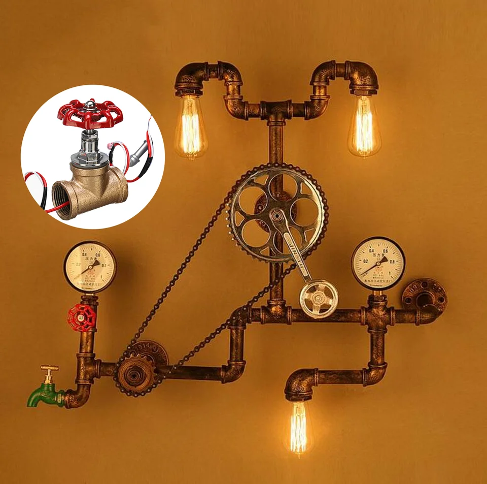 3/4 palcový spínač ventilového ventilu Vintage spínač Steampunk s drôtom pre vodné potrubie Lampy Iron Ventil Vintage Switch Veľkoobchod
