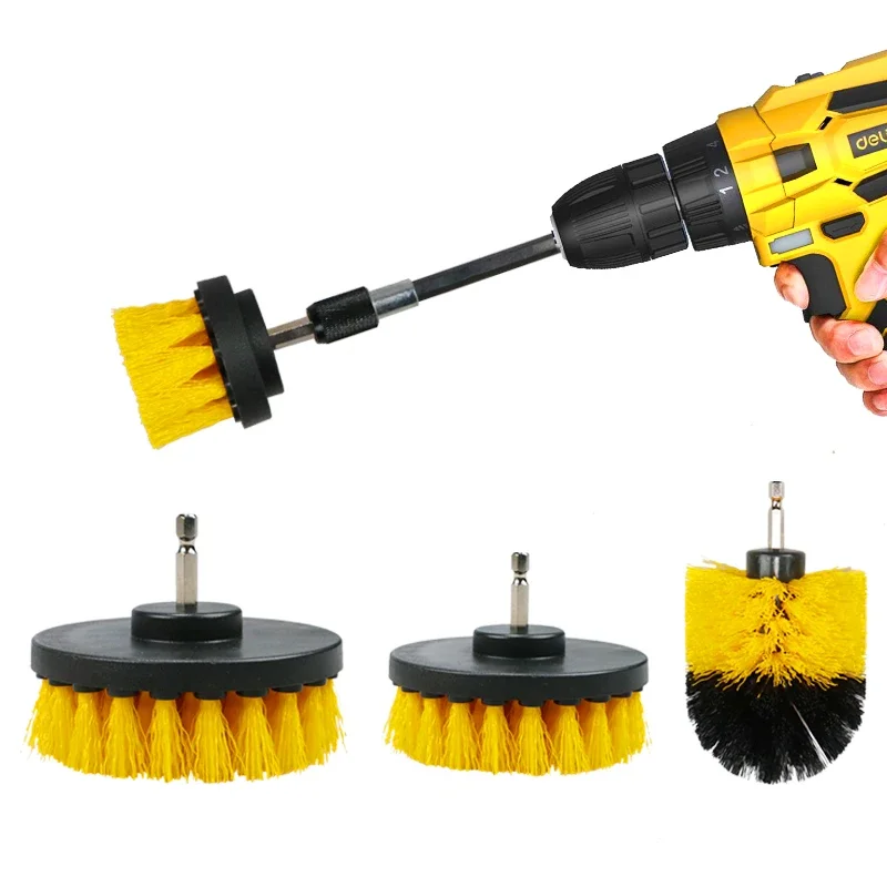 3/4ks/ vŕtačka Sada kefiek Sada Power Werser Brush Locsher Kúpeľ zapaľovanie leštiaceho leštenia s náradím pre čistenie domácností pre predĺžené