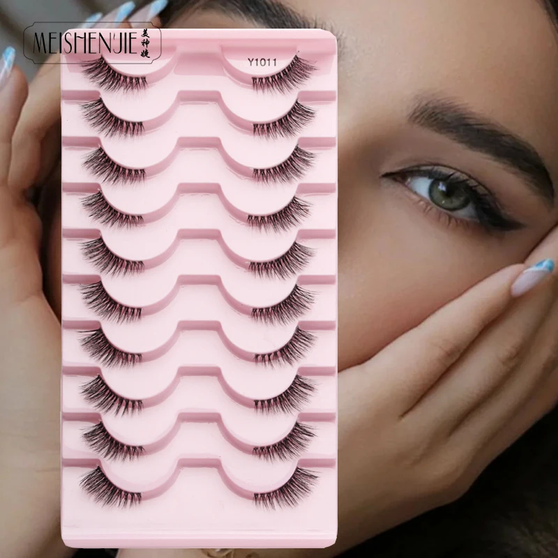 3/5/10 Polovičné riasy Prírodné 3D Mink Rasy Wispy Fluffy Falošné mihalnice predlžovanie Mink riasy Makeup Tools Faux Cils maquillaje