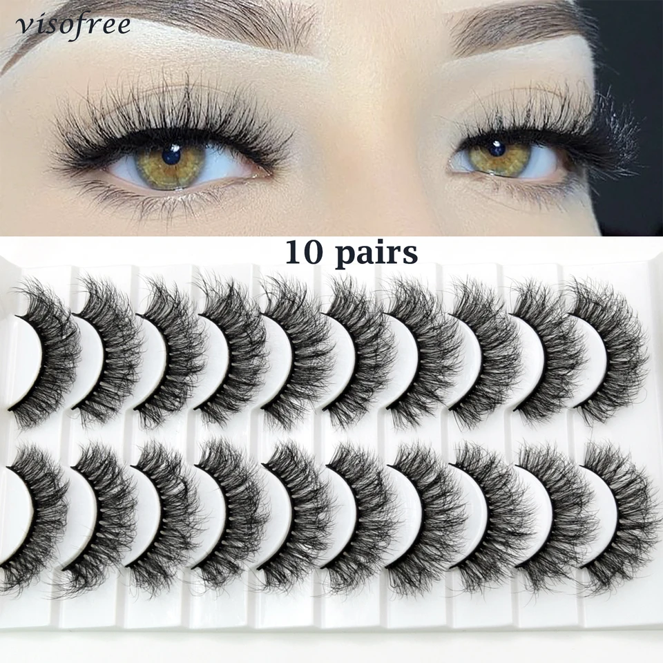 3/5/10 páry 3D faux Mink riasy prírodné silné dlhé falošné mihalnice Dramatické falošné riasy make -up predlžovanie faux cils maquiagem