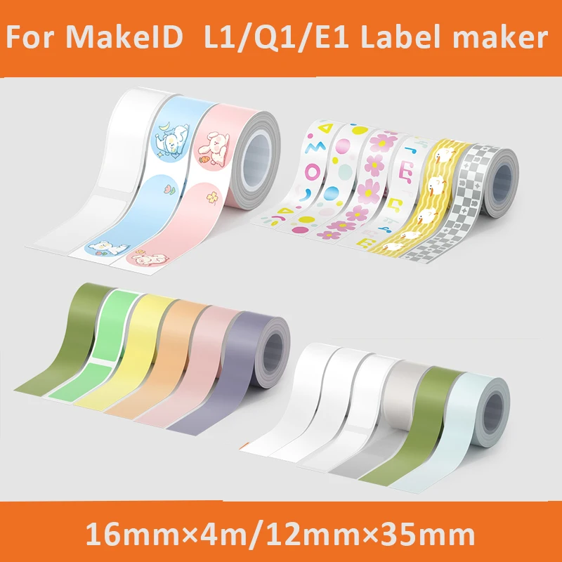 3/5/6Rolls 16 mm*4 m tepelný štítok pre MakeID L1/Q1/E1 Label Maker