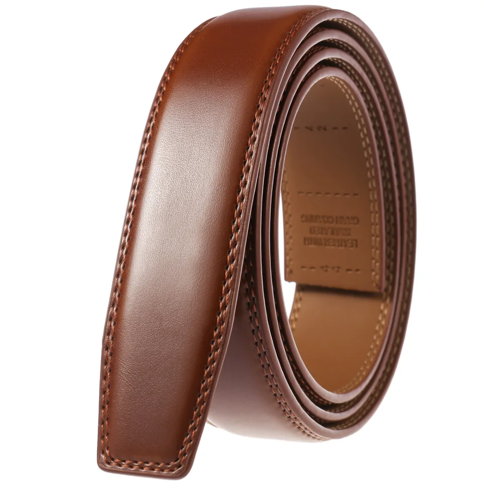 3,5 cm opasok bez sponky kravy Originálne kožené opasky pre automatickú pracku vysokokvalitné čierne hnedé pásy bez sponky Cowskin