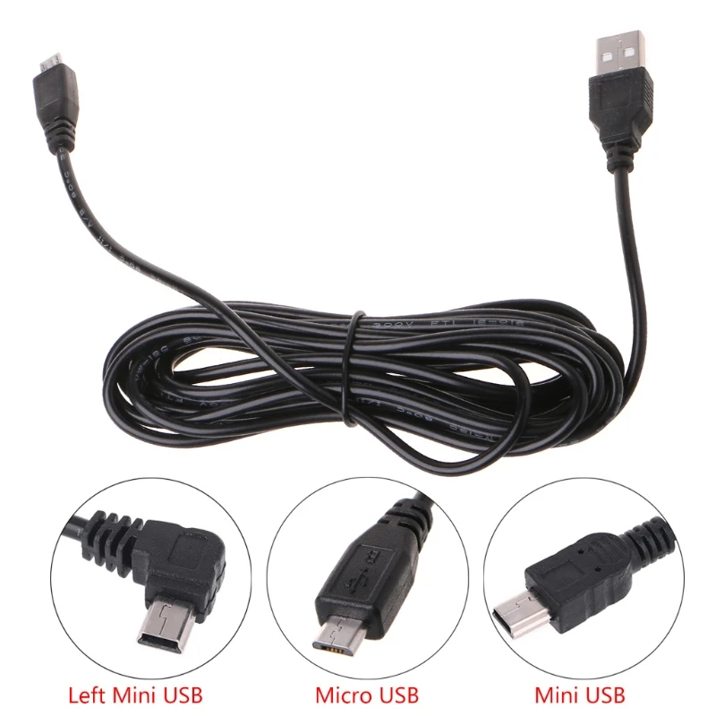 3,5 m fotoaparát DVR DVR napájací kábel nabíjačku na nabíjačku pre palubnú vačku 5V/2A Mini Micro USB