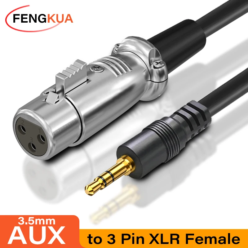 3,5 mm až xlr káblové zvukové riadky Aux 3,5 Jack Muž do ženy 3pin XLR mikrofónový predlžovací kábel pre zosilňovače mixéra Zvuk delo