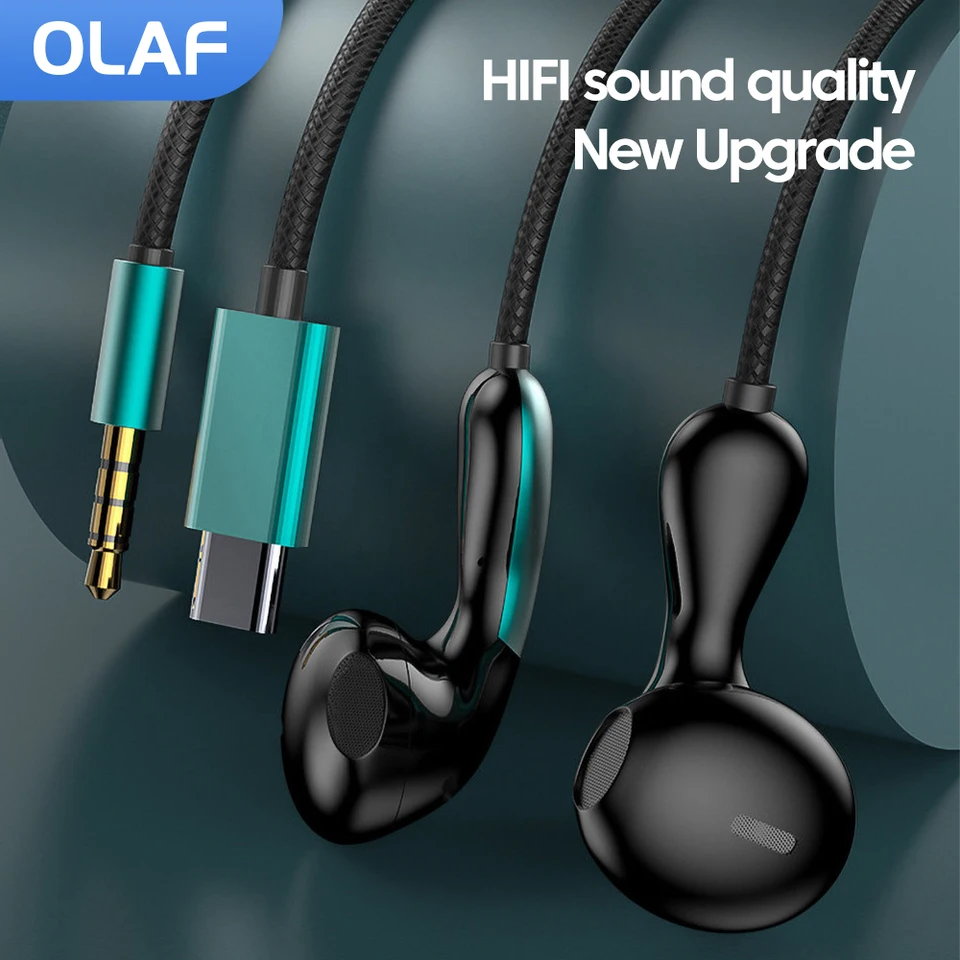3,5 mm káblové slúchadlá typu C do uší slúchadlá Hifi Handsfree free uchy