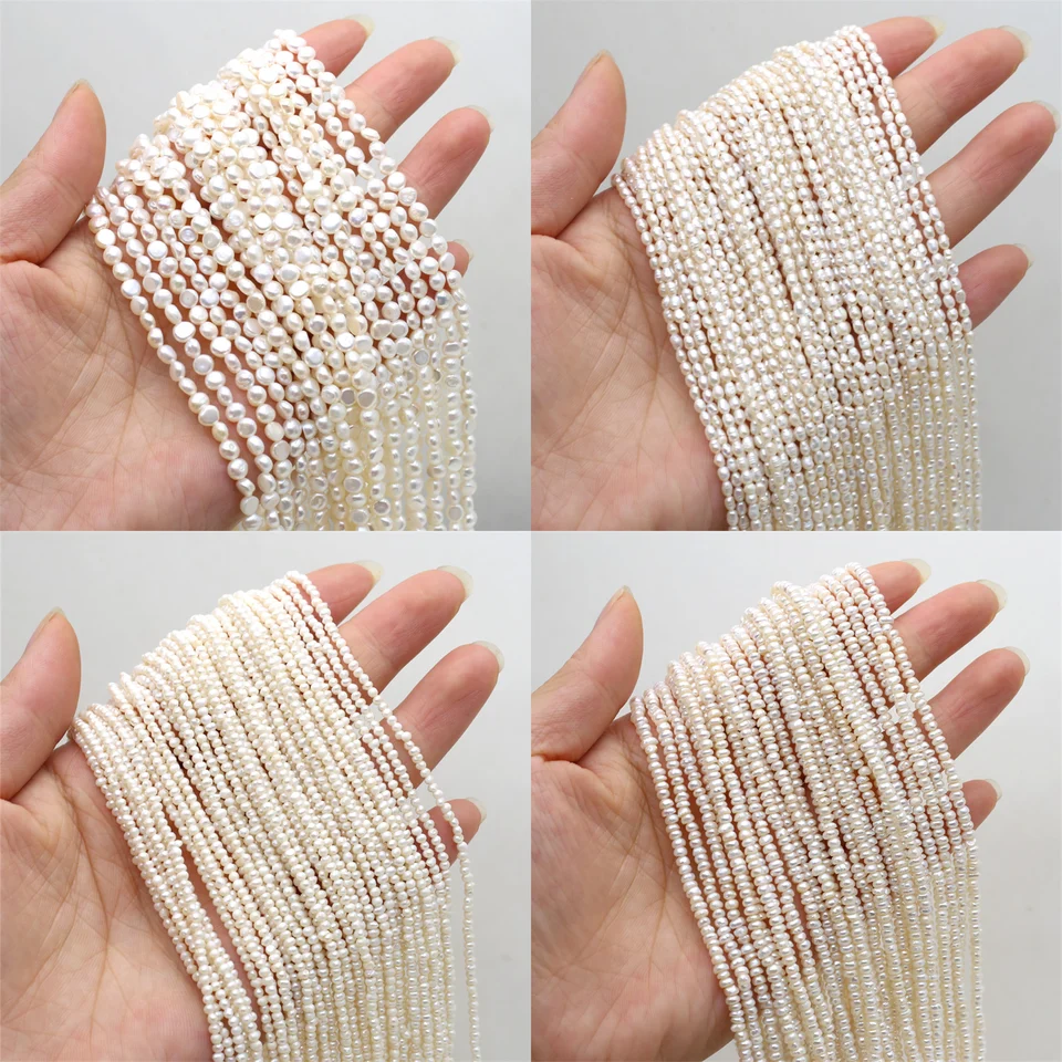3-5 mm prírodné sladkovodné perlové korálky korálkové biele voľné vestoverové semienka Semená pre šperky výroby DIY náhrdelníky Náramok Žena Darček