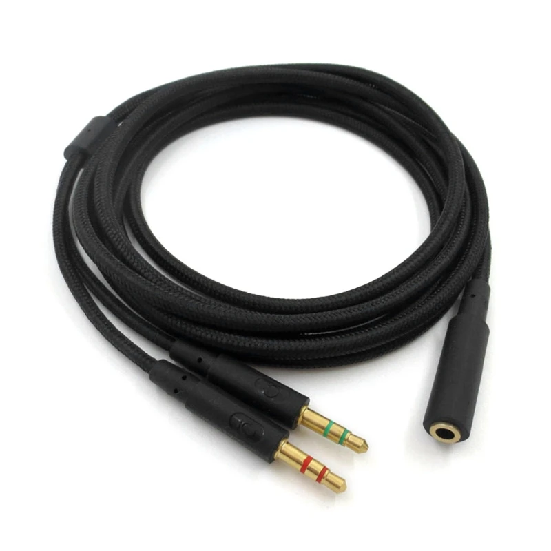 3,5 mm Universal 2 in 1 Herné slúchadlá rozširujú kábel pre Hyperx Cloud II/pre slúchadlá letu alfa/cloud pre comp